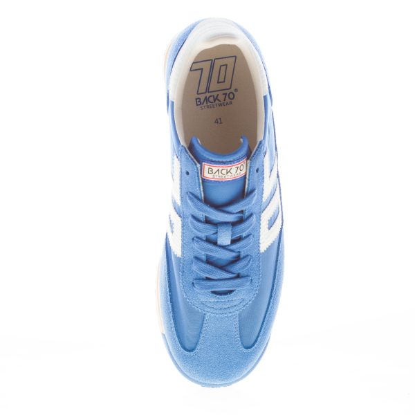 BACK 70 uomo sneaker Barkley Jogger in tessuto e camoscio BLUETTE più bianco - immagine 5