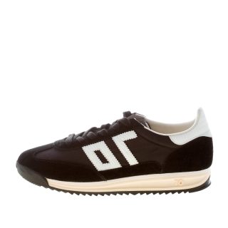 BACK 70 uomo sneaker Barkley Jogger in tessuto e camoscio NERO più bianco