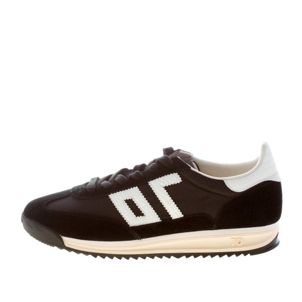 BACK 70 uomo sneaker Barkley Jogger in tessuto e camoscio NERO più bianco