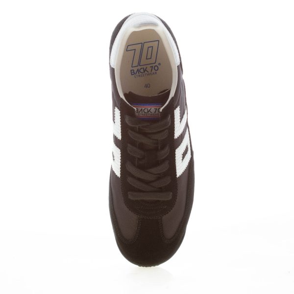 BACK 70 uomo sneaker Barkley Jogger in tessuto e camoscio NERO più bianco - immagine 5