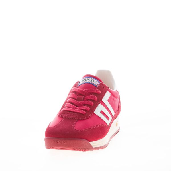 BACK 70 uomo sneaker Barkley Jogger in tessuto e camoscio ROSSO più bianco - immagine 2