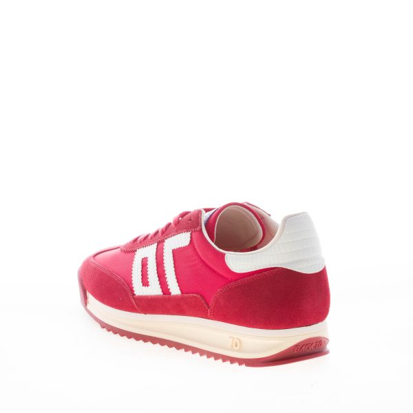BACK 70 uomo sneaker Barkley Jogger in tessuto e camoscio ROSSO più bianco - immagine 3