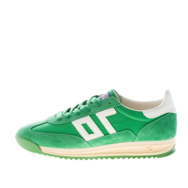 BACK 70 uomo sneaker Barkley Jogger in tessuto e camoscio VERDE più bianco
