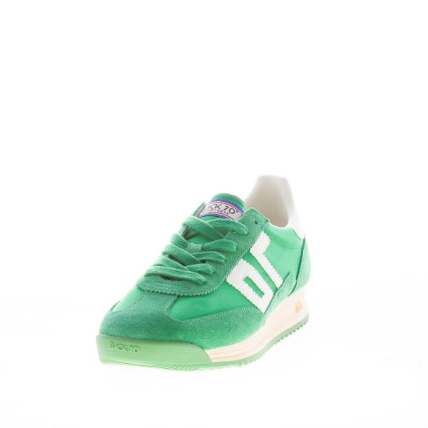 BACK 70 uomo sneaker Barkley Jogger in tessuto e camoscio VERDE più bianco - immagine 2