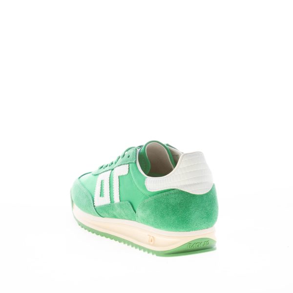 BACK 70 uomo sneaker Barkley Jogger in tessuto e camoscio VERDE più bianco - immagine 3