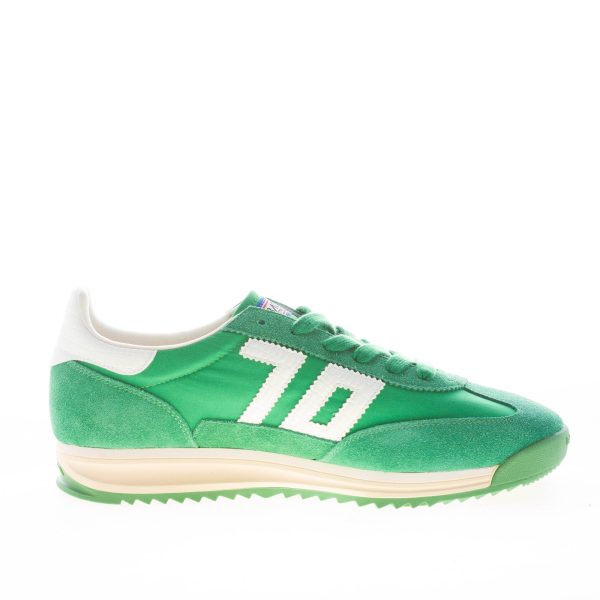 BACK 70 uomo sneaker Barkley Jogger in tessuto e camoscio VERDE più bianco - immagine 4