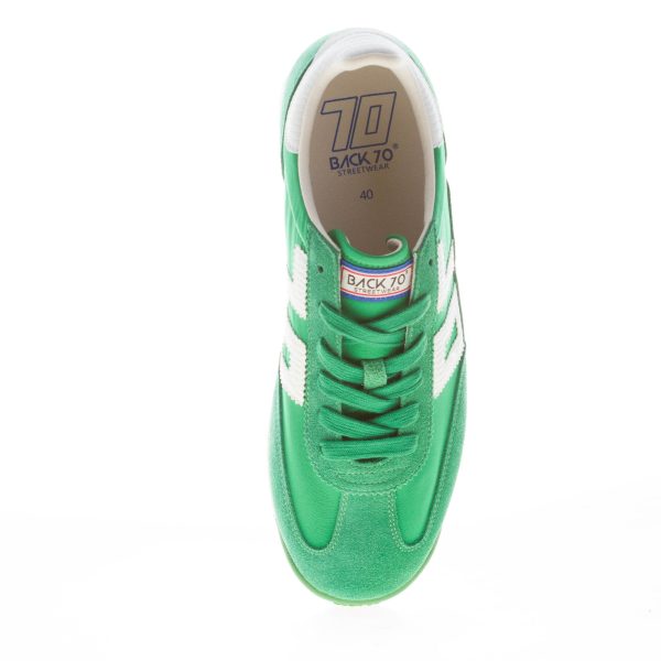 BACK 70 uomo sneaker Barkley Jogger in tessuto e camoscio VERDE più bianco - immagine 5