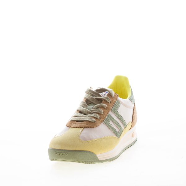 BACK 70 uomo sneaker Barkley Jogger in tessuto e camoscio YELLOW-ARMY - immagine 2