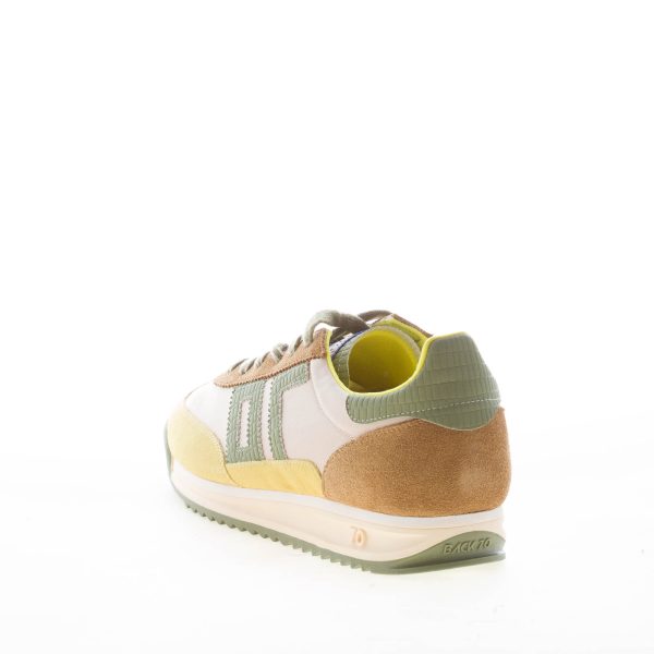 BACK 70 uomo sneaker Barkley Jogger in tessuto e camoscio YELLOW-ARMY - immagine 3