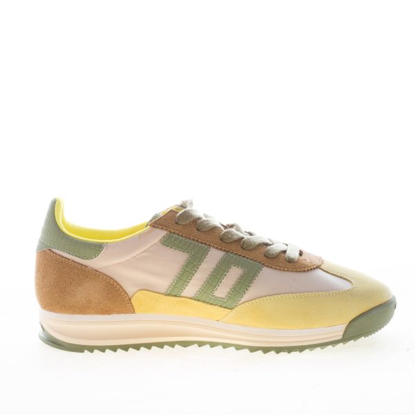 BACK 70 uomo sneaker Barkley Jogger in tessuto e camoscio YELLOW-ARMY - immagine 4