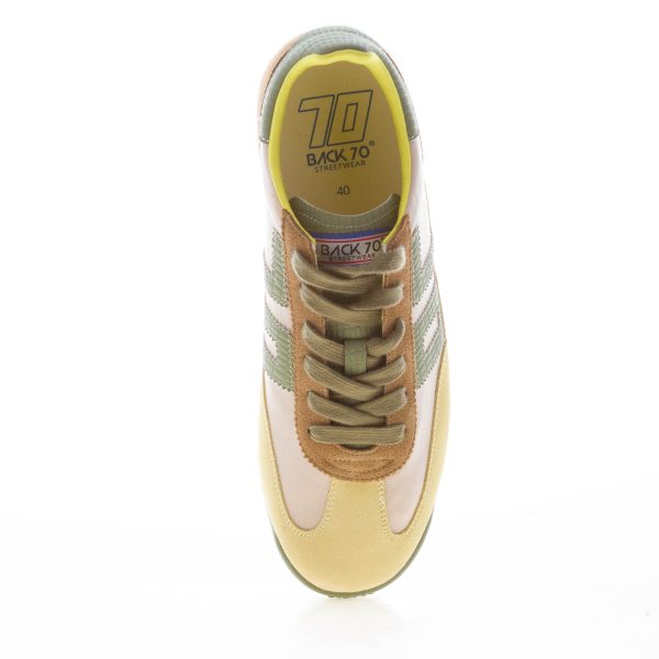 BACK 70 uomo sneaker Barkley Jogger in tessuto e camoscio YELLOW-ARMY - immagine 5