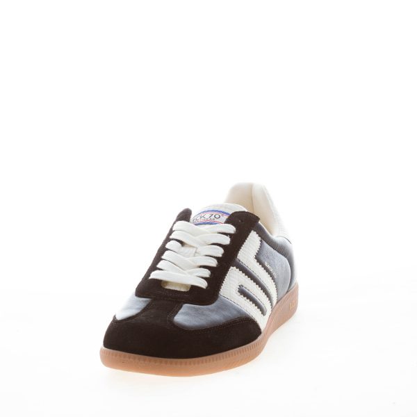 BACK 70 uomo sneaker Cloud N24 in pelle e tessuto NERO più bianco - immagine 2