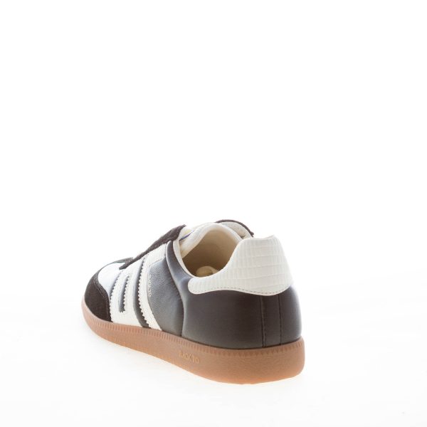 BACK 70 uomo sneaker Cloud N24 in pelle e tessuto NERO più bianco - immagine 3