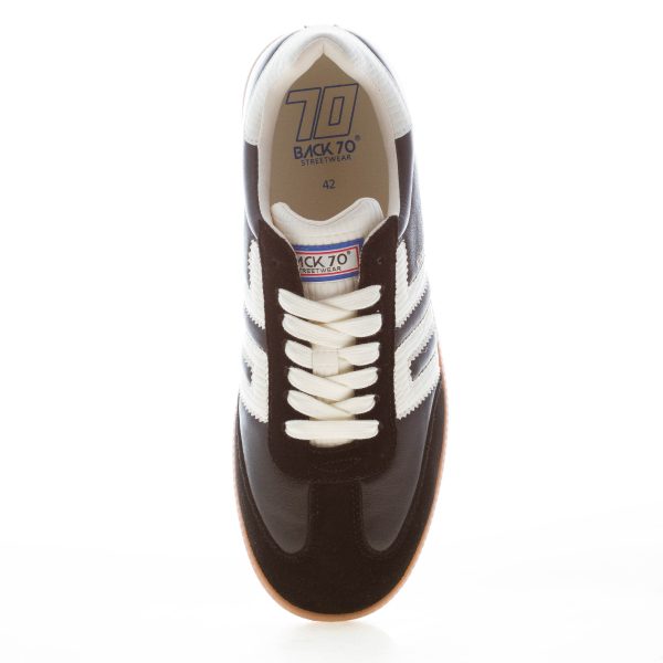 BACK 70 uomo sneaker Cloud N24 in pelle e tessuto NERO più bianco - immagine 5