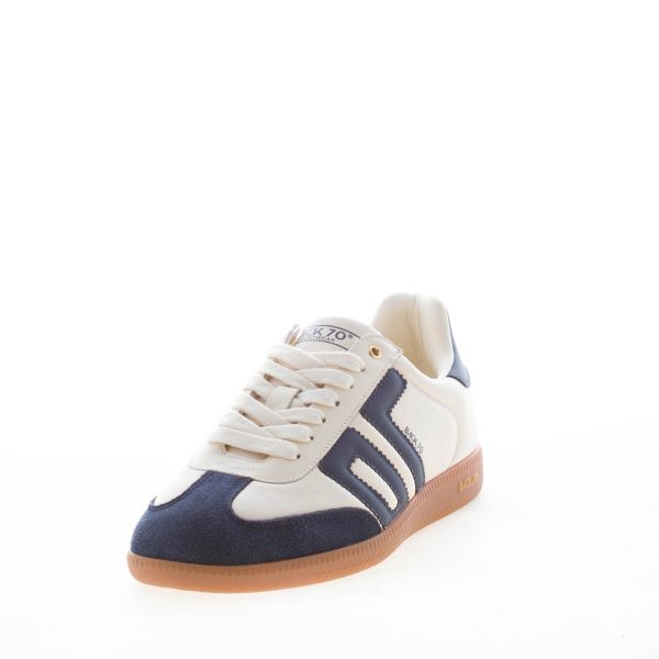 BACK 70 uomo sneaker Cloud NM11 in pelle e camoscio LATTE e BLU NAVY - immagine 2