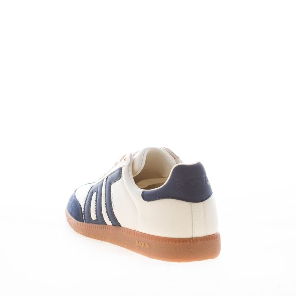 BACK 70 uomo sneaker Cloud NM11 in pelle e camoscio LATTE e BLU NAVY - immagine 3
