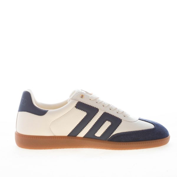 BACK 70 uomo sneaker Cloud NM11 in pelle e camoscio LATTE e BLU NAVY - immagine 4