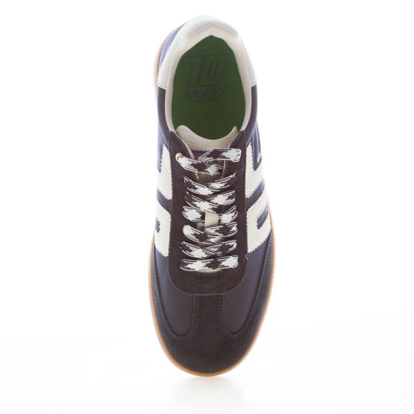 BACK 70 uomo sneaker Ghost 01 in tessuto e camoscio BLU NAVY più latte - immagine 5