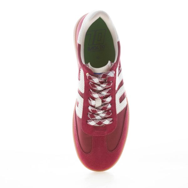 BACK 70 uomo sneaker Ghost 10 in tessuto e camoscio WINE più latte - immagine 5