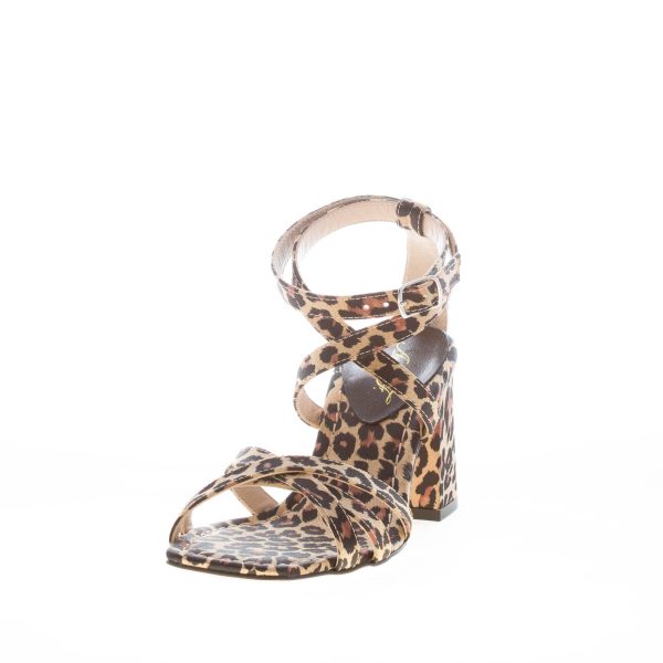 ANNA F. donna sandalo in tessuto MACULATO con cinturino alla caviglia. Tacco 7,5 - immagine 2