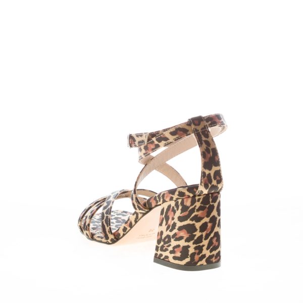 ANNA F. donna sandalo in tessuto MACULATO con cinturino alla caviglia. Tacco 7,5 - immagine 3