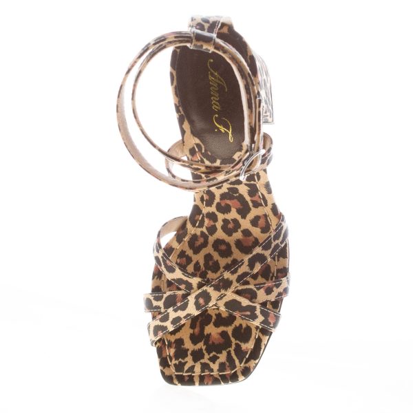 ANNA F. donna sandalo in tessuto MACULATO con cinturino alla caviglia. Tacco 7,5 - immagine 5