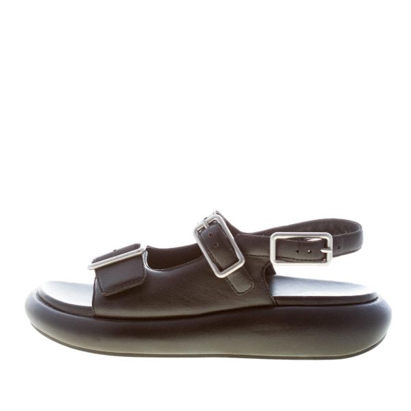 ASH donna sandalo flatform Virgy in nappa NERO con doppia fibbia. Tacco 4 cm