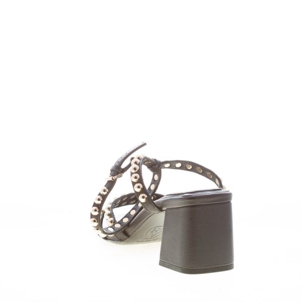 ASH donna sandalo Rachel in pelle NERO con borchie oro. Tacco 7 cm - immagine 3