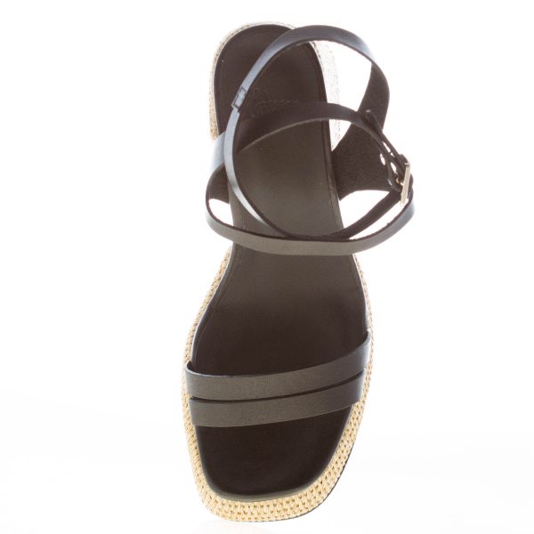 CASTANER donna sandalo Victoria in pelle NERO con rafia. Tacco 10 cm - immagine 5