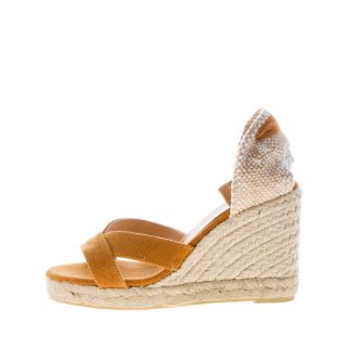 CASTANER donna sandalo zeppa Bailey in canvas AMBRA con iuta. Tacco 9 cm