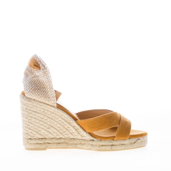 CASTANER donna sandalo zeppa Bailey in canvas AMBRA con iuta. Tacco 9 cm - immagine 4