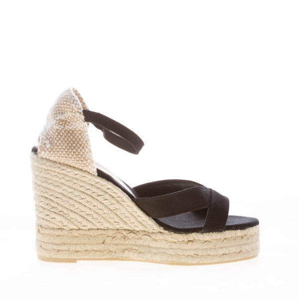 CASTANER donna sandalo zeppa Bruna in canvas NERO con iuta. Tacco 10 cm - immagine 4