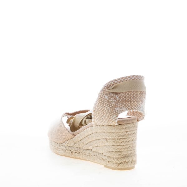 CASTANER donna scarpa espadrillas Bilina in cotone biologico SABBIA con zeppa iuta. Tacco 7 cm - immagine 3