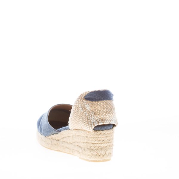 CASTANER donna scarpa espadrillas Carina 3 in cotone biologico DENIM con zeppa iuta. Tacco 5 cm - immagine 3
