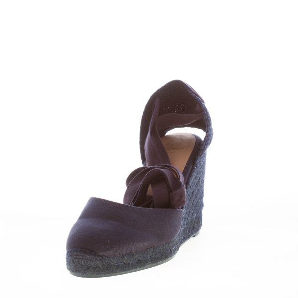 CASTANER donna scarpa espadrillas Carina in cotone biologico BLU con zeppa iuta. Tacco 9 cm - immagine 2