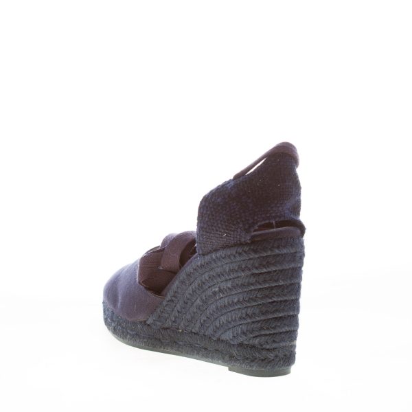 CASTANER donna scarpa espadrillas Carina in cotone biologico BLU con zeppa iuta. Tacco 9 cm - immagine 3