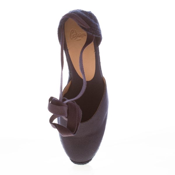 CASTANER donna scarpa espadrillas Carina in cotone biologico BLU con zeppa iuta. Tacco 9 cm - immagine 5