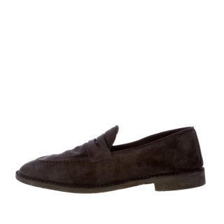 ALBERTO FASCIANI uomo mocassino penny artigianale Jason in camoscio BLU NOTTE. Suola gomma