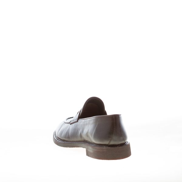 ALBERTO FASCIANI uomo mocassino penny artigianale Jason in nappa MOGANO. Suola gomma - immagine 3