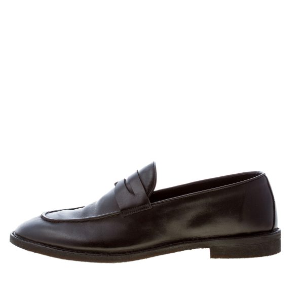 ALBERTO FASCIANI uomo mocassino penny artigianale Jason in nappa NERO. Suola gomma