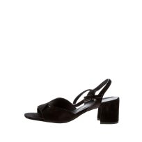 DEL CARLO donna sandalo Julia in camoscio NERO. Tacco 6 cm