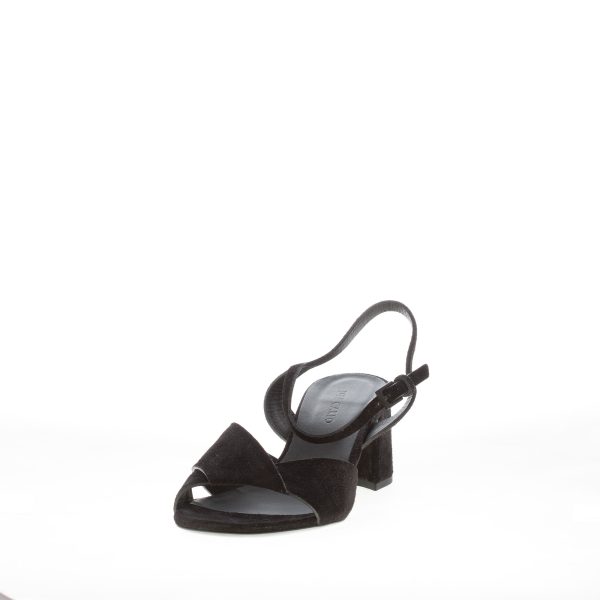 DEL CARLO donna sandalo Julia in camoscio NERO. Tacco 6 cm - immagine 2