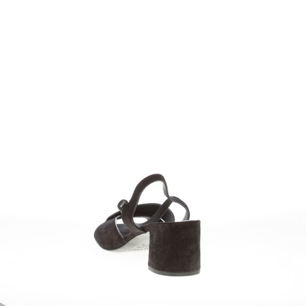 DEL CARLO donna sandalo Julia in camoscio NERO. Tacco 6 cm - immagine 3