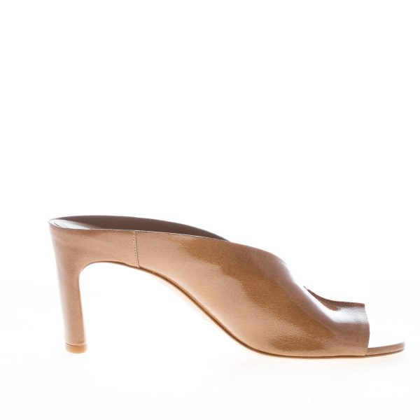 DEL CARLO donna sandalo mule Metis in pelle verniciata NOCE. Tacco 9 cm - immagine 4