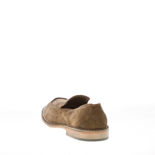 ERNESTO DOLANI uomo mocassino Ben in camoscio FANGO con cuciture. Suola cuoio - immagine 3