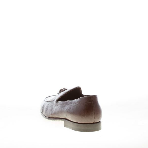 GREEN GEORGE uomo mocassino in pelle di cervo TESTA DI MORO con nappine. Suola in cuoio - immagine 3