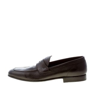 GREEN GEORGE Herren Penny-Loafer aus Hirschleder in Schwarz. Ledersohle