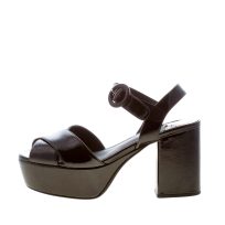JEFFREY CAMPBELL donna sandalo Determined in vernice NERO con platform. Tacco 9 cm