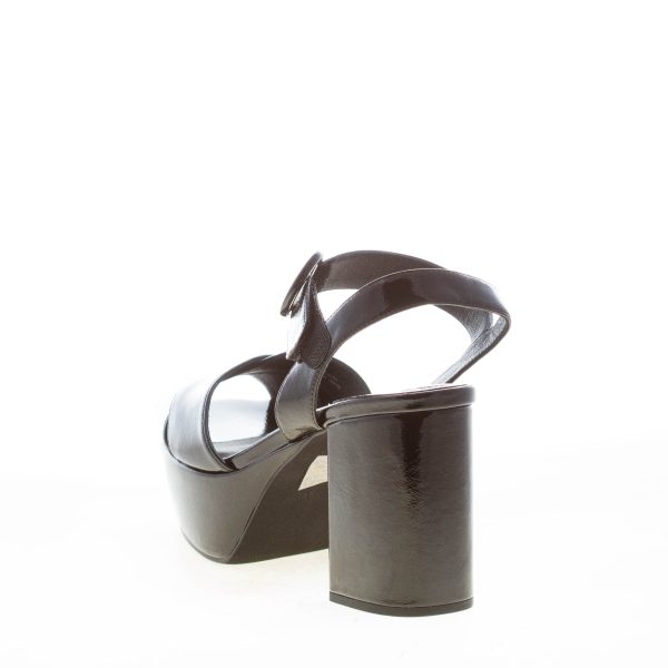 JEFFREY CAMPBELL donna sandalo Determined in vernice NERO con platform. Tacco 9 cm - immagine 3