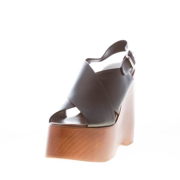 JEFFREY CAMPBELL donna sandalo Fiddle in pelle NERO con zeppa platform. Tacco 13 cm - immagine 2